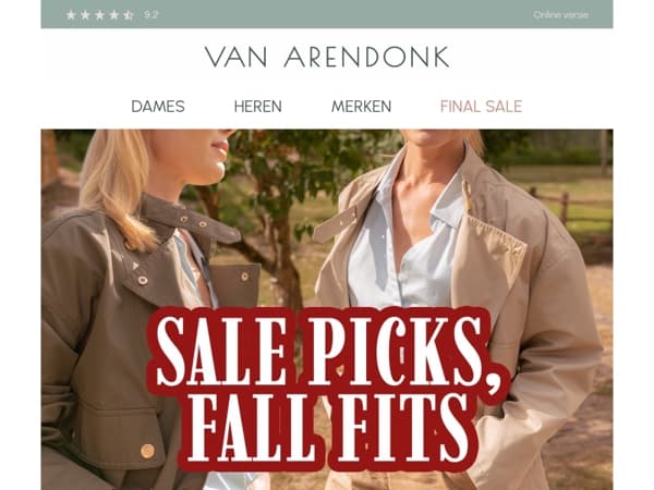 Sale picks, fall fits.