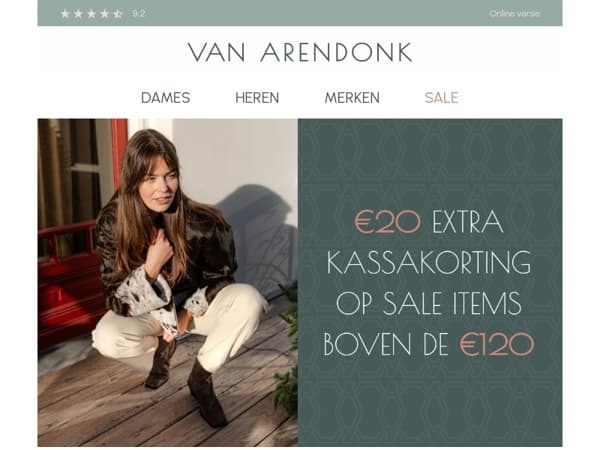 €20,- EXTRA kassakorting op sale artikelen boven €120,- 💥