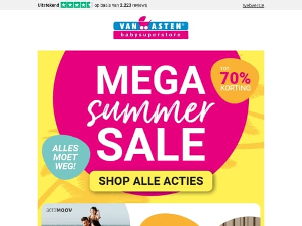 De Mega Summer Sale is gestart! Profiteer van kortingen tot 70%