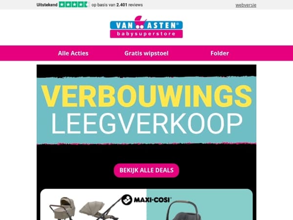 Verbouwingsdeal: tot 75% korting op Maxi-Cosi!