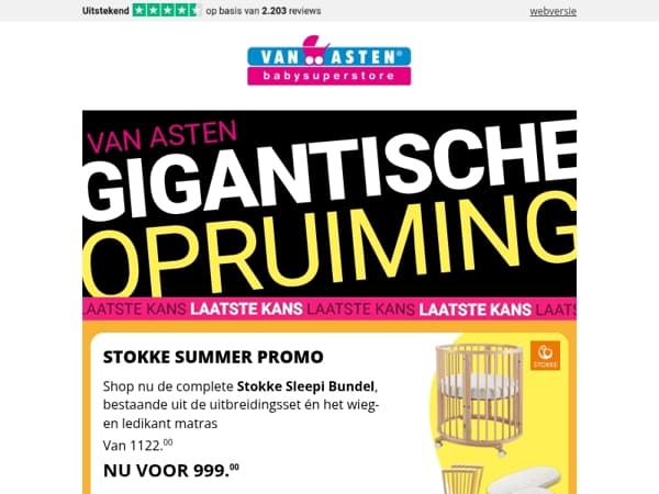 OP = OP! Laatste kans om te profiteren van hoge kortingen tijdens de Gigantische Opruiming! 