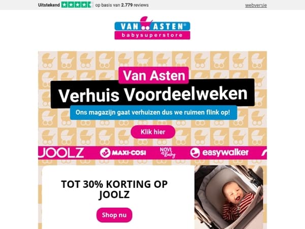 Verhuis Voordeelweken: tot 30% korting op Joolz