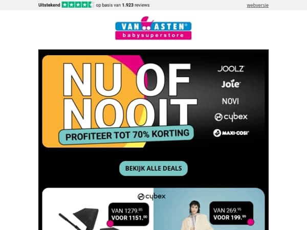 Nu of Nooit: tot 35% korting op Cybex
