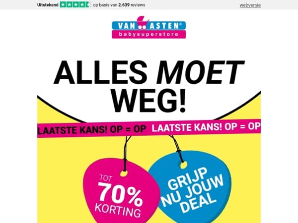 ALLES MOET WEG - Profiteer van hoge kortingen! 🚨