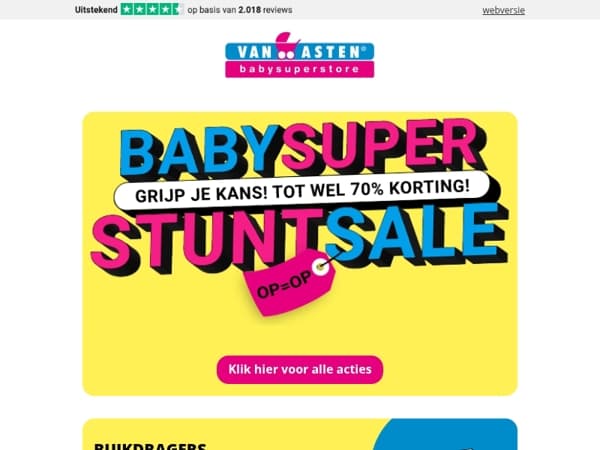 Baby Super Stunt Sale: buikdragers v.a. 19,99