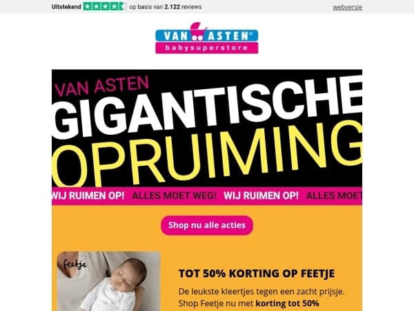 Tot 50% korting op Feetje tijdens de Gigantische Opruiming!