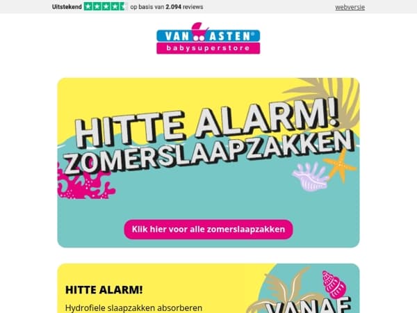 Hitte Alarm: zomerslaapzakken v.a. 7,50! ☀️