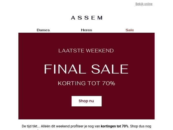 ⏰ Laatste kans | TOT 70% KORTING