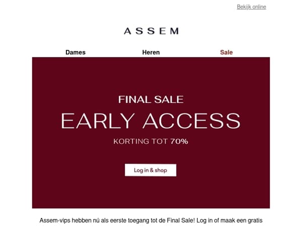 🚨 Final Sale | Early Access start nu!