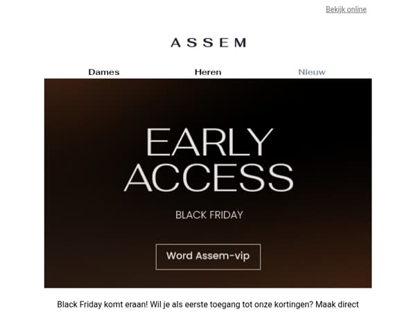 Ontvang early access tot Black Friday 🔔