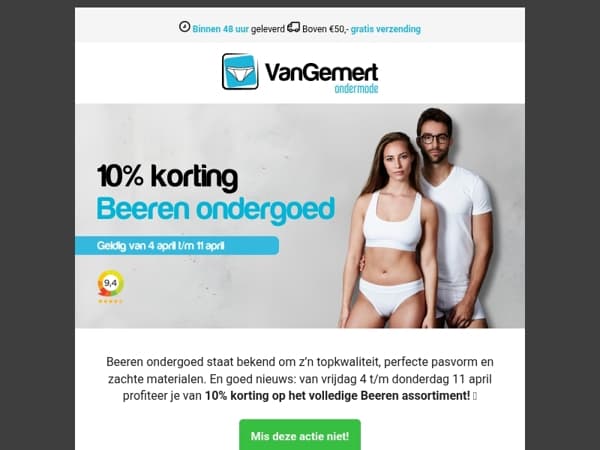 🤩 10% korting op Beeren ondergoed!