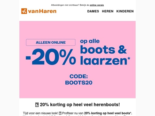 🚨 20% korting op heel veel boots!!