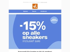 Vanavond -15% op ALLE sneakers! 👟🔥