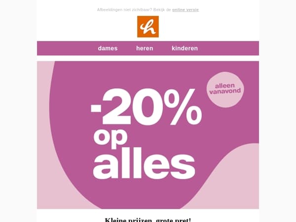 Scoor nu -20% op alles voor kids! 💜