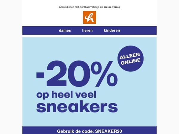 Nu 20% korting op heel veel sneakers 👟