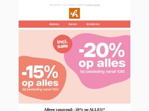 Alleen vanavond: -20% op ALLES! 💥