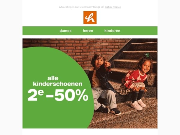 🚨 Nu 2e -50% op alle kinderschoenen!