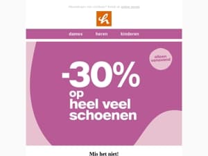 💥 Alleen vanavond! -30% op heel veel schoenen!