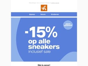 We zijn begonnen! -15% op ALLE sneakers! 👟🎉