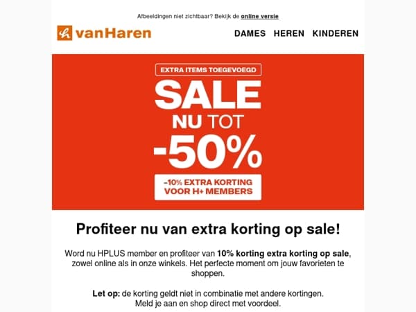 -10% extra korting op sale met HPLUS 🧡							