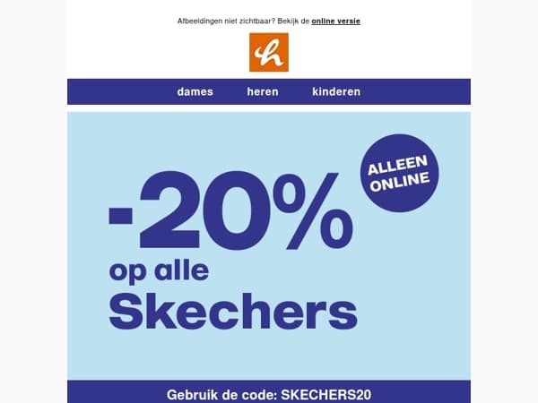 🚨 Alleen vanavond: -20% op alle Skechers! 🚨