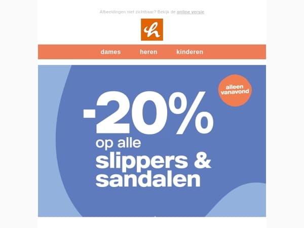 MIS HET NIET: -20% op slippers & sandalen! ☀️