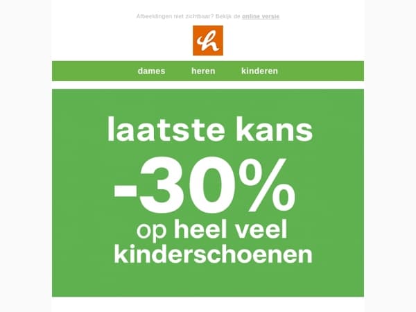 LAATSTE KANS: -30% op héél veel kinderschoenen! 
