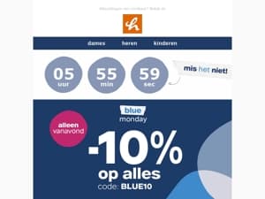 Shop nu: -10% op alles! 🕙