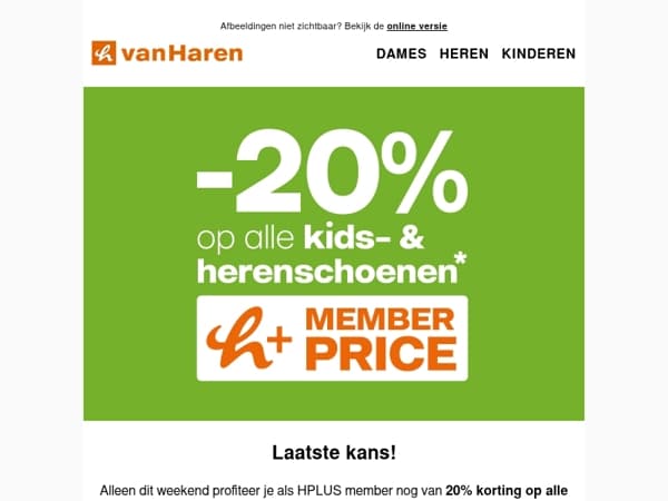 ⏳ Laatste kans! -20% op alle herenschoenen