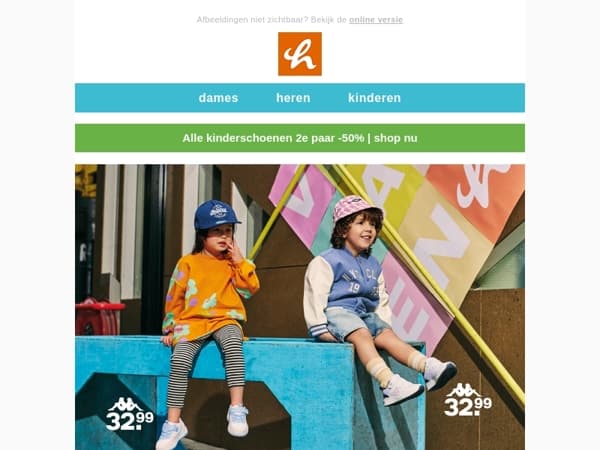 Spring in je sneakers 🌈 Scoor -50% op het 2e paar!