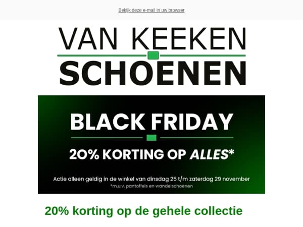 💥Dinsdag 25 t/m zaterdag 29 november: Black Friday Superactie