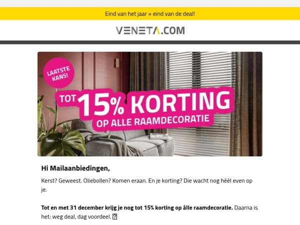 Laatste kans: jouw Veneta met korting!