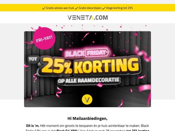 Black Fri-YAY: het hoogste kortingsfeestje van het jaar! 🎉
