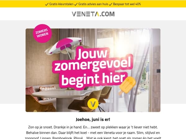 Zonproof & stijlvol in 3, 2, 1, Veneta!