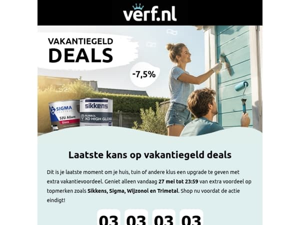 Laatste dag: 7,5% korting op topmerken⏰