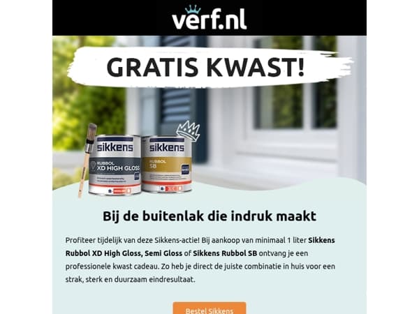 Gratis cadeau bij Sikkens buitenlak!