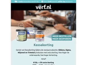 Kassakorting op topmerken!