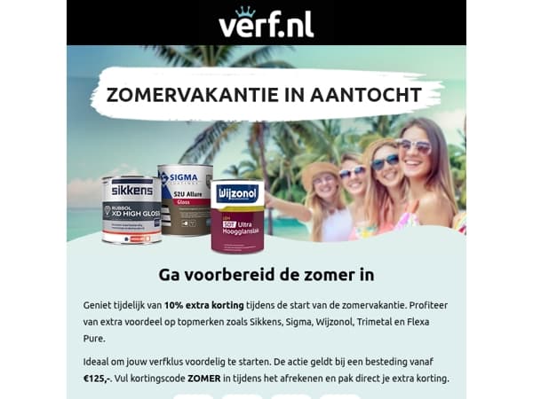 Zomervakantiedeals: 10% extra korting op topmerken☀️😎