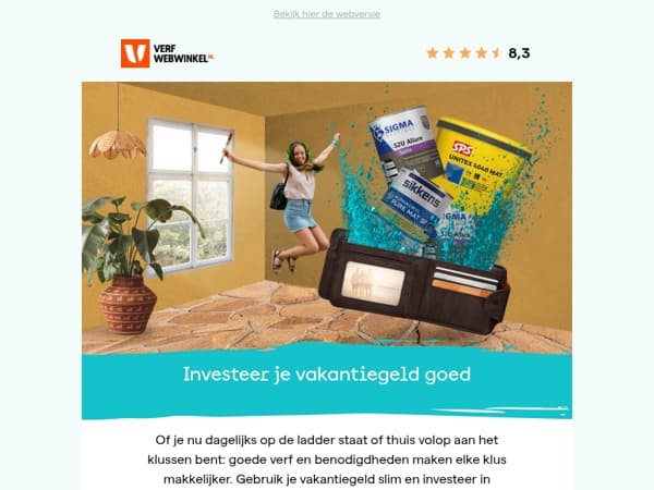 Jouw vakantiegeld. Jouw verf.