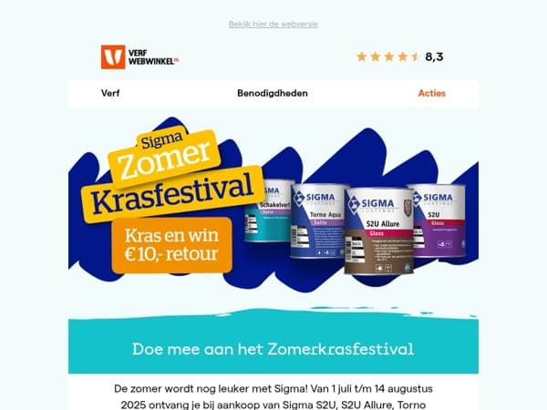 Kras & win €10 retour met Sigma