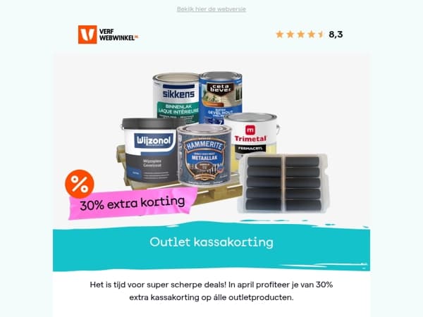 30% extra korting in de outlet