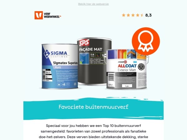 Ontdek onze Top 10 buitenmuurverf