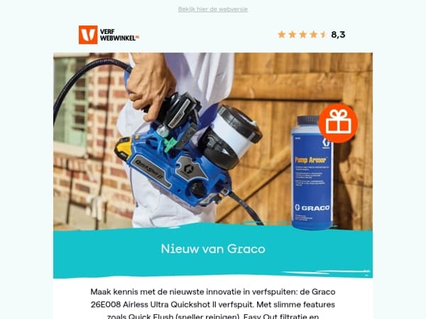 Nieuw & exclusief: pre-order de Graco Ultra QuickShot II verfspuit