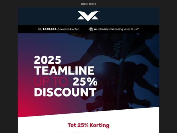 Tot 25% korting op Teamline 2025