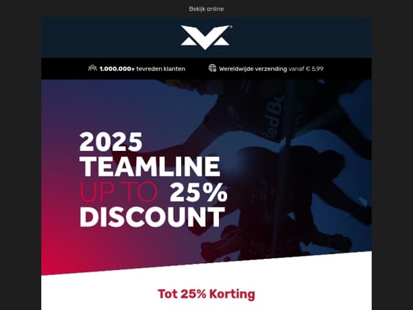 Tot 25% korting op Teamline 2025