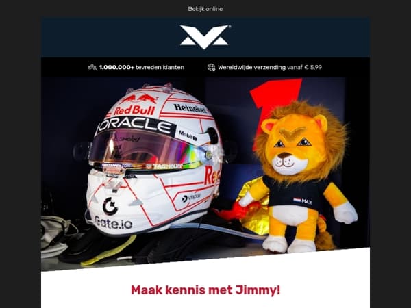 🦁 Maak kennis met Jimmy – de enige echte Max Verstappen knuffel en mascotte!