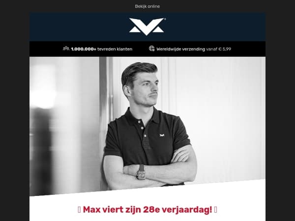 🎂 Max 28 jaar = 28% korting op MV Official!