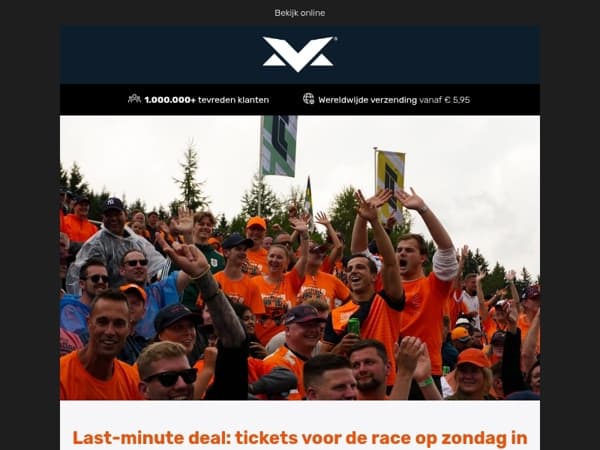Last-minute deal: tickets voor de race op zondag in België!