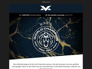 Verras je Valentijn met een uniek Max Verstappen World Champion cadeau!