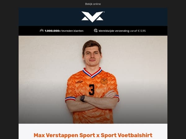 Verenigd in Oranje - het Max Verstappen Sport x Sport Voetbalshirt
